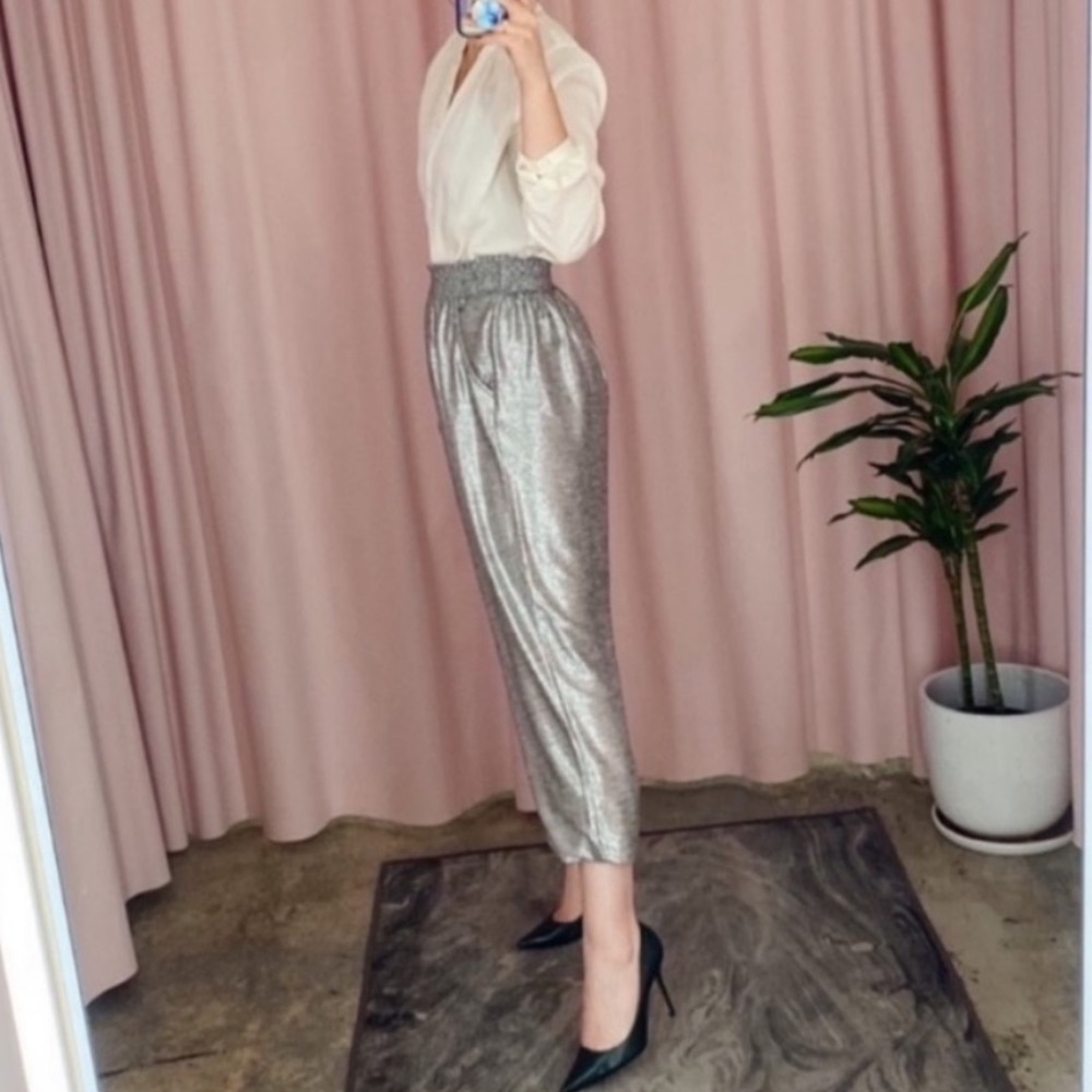 Anthropologie Silver Joggers Sz M - NWT